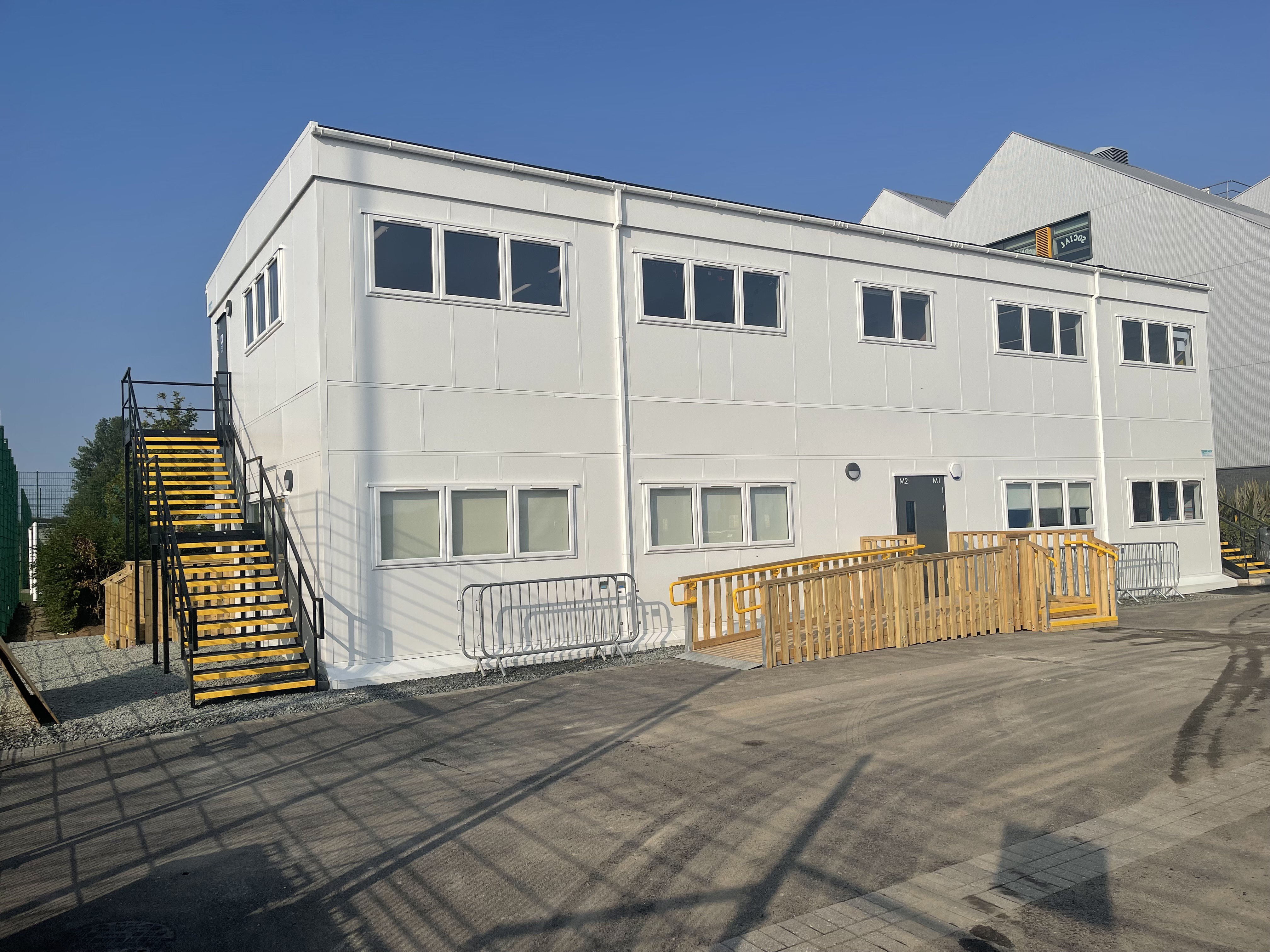 Large two-storey modular building.